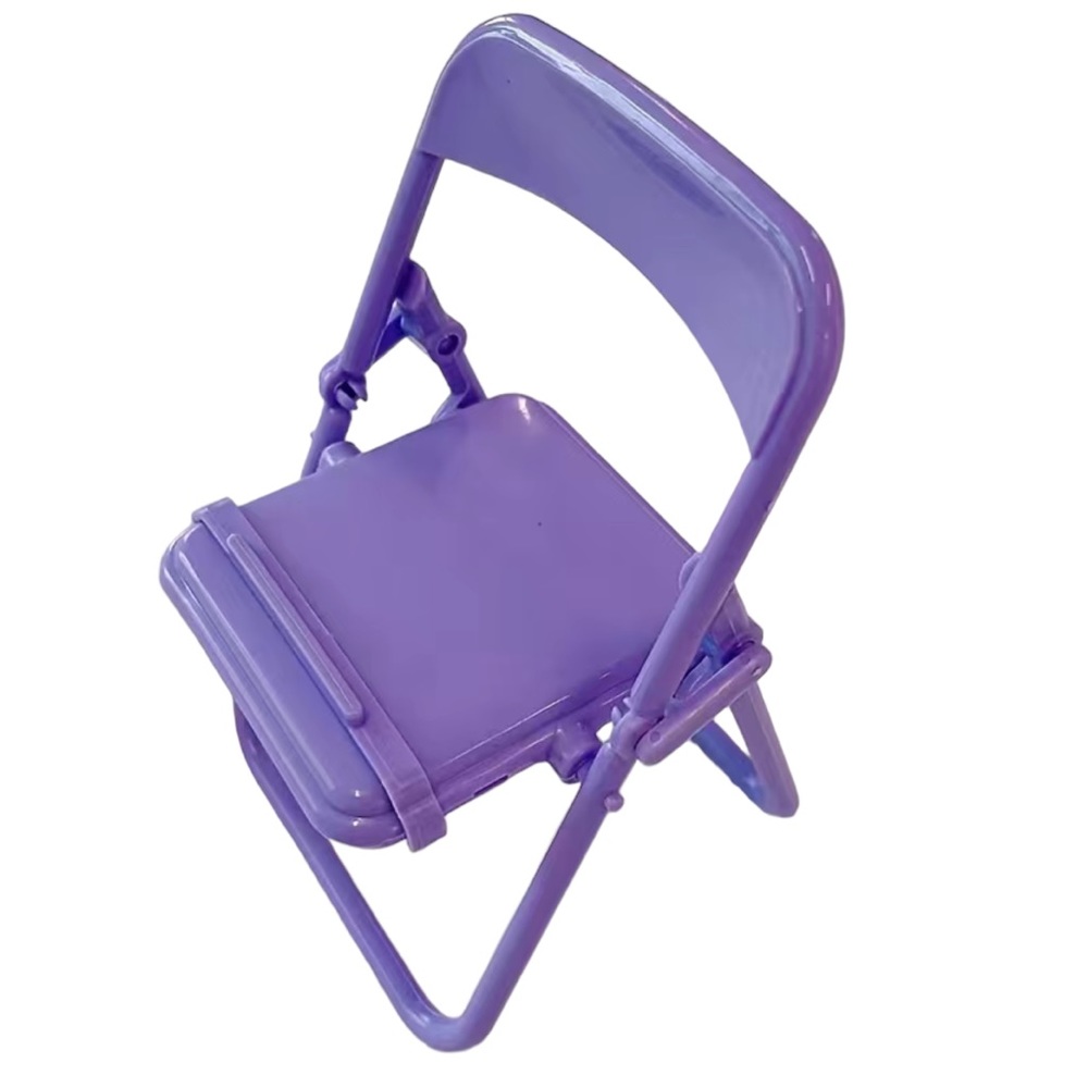 Cell Phone Holder Purple Plastic Folding Chair